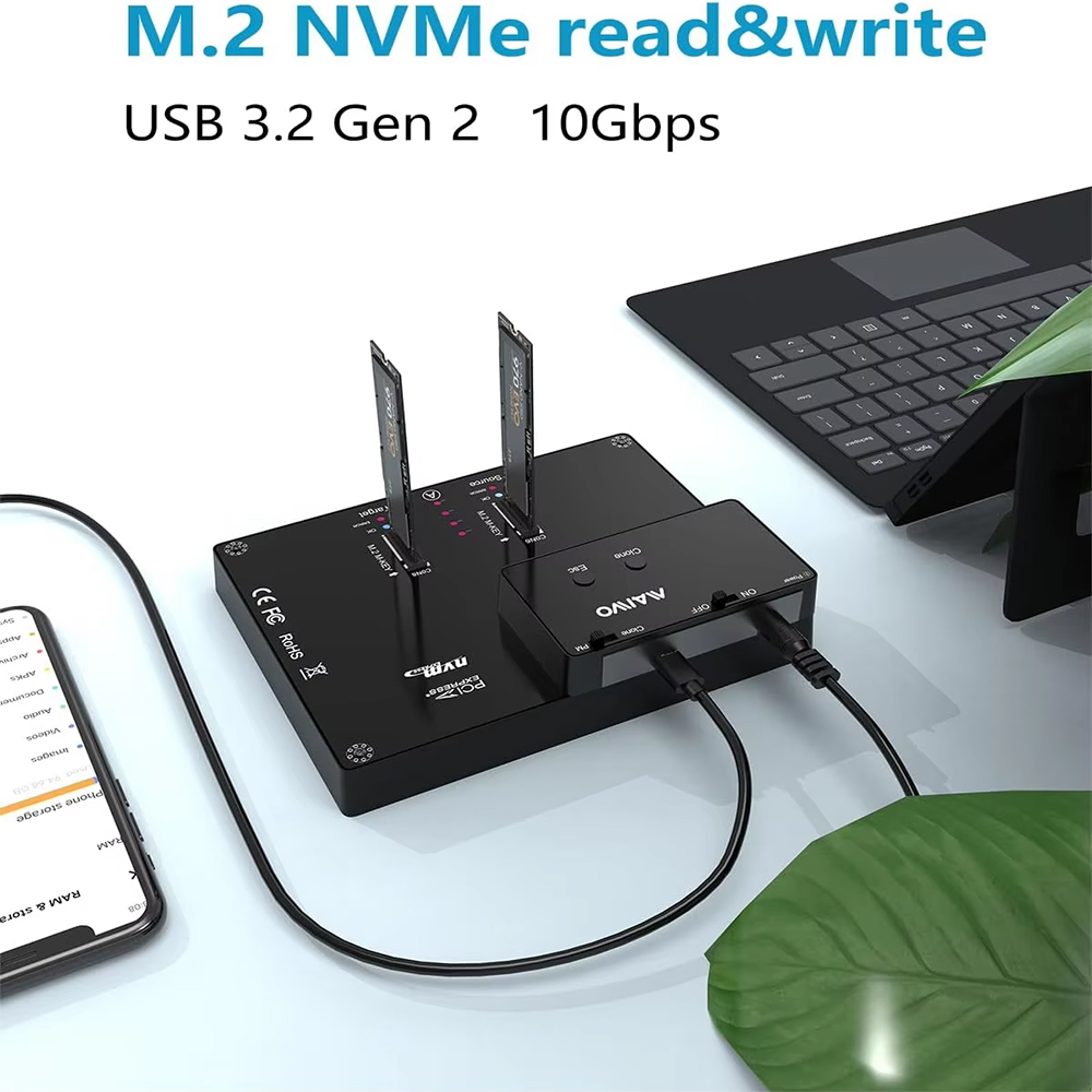 Док-станция MAIWO 2 Bay M2 NVM – обзор и цена 8Tb M2 Nvme Ssd